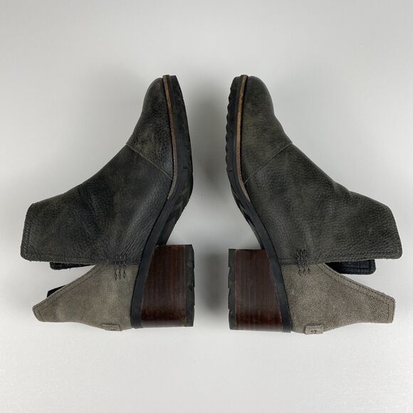 Sorel Cate Cut-Out Boot Womens 8.5 Waterproof Gray Leather Heel Bootie Grunge - Picture 13 of 13